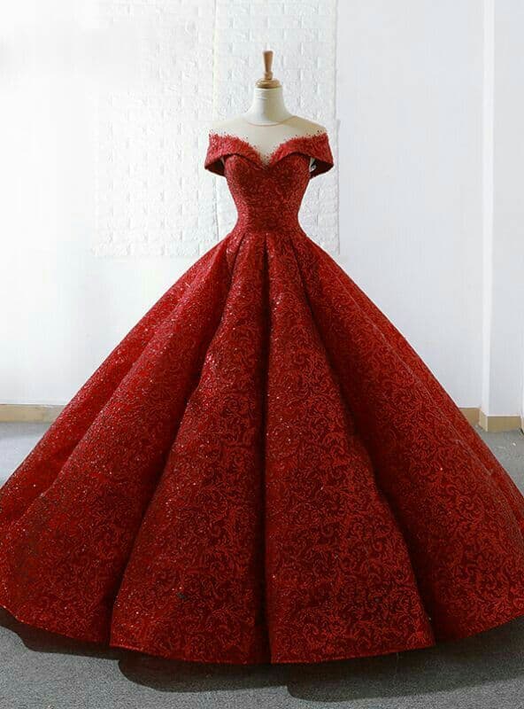 Red dress in motion